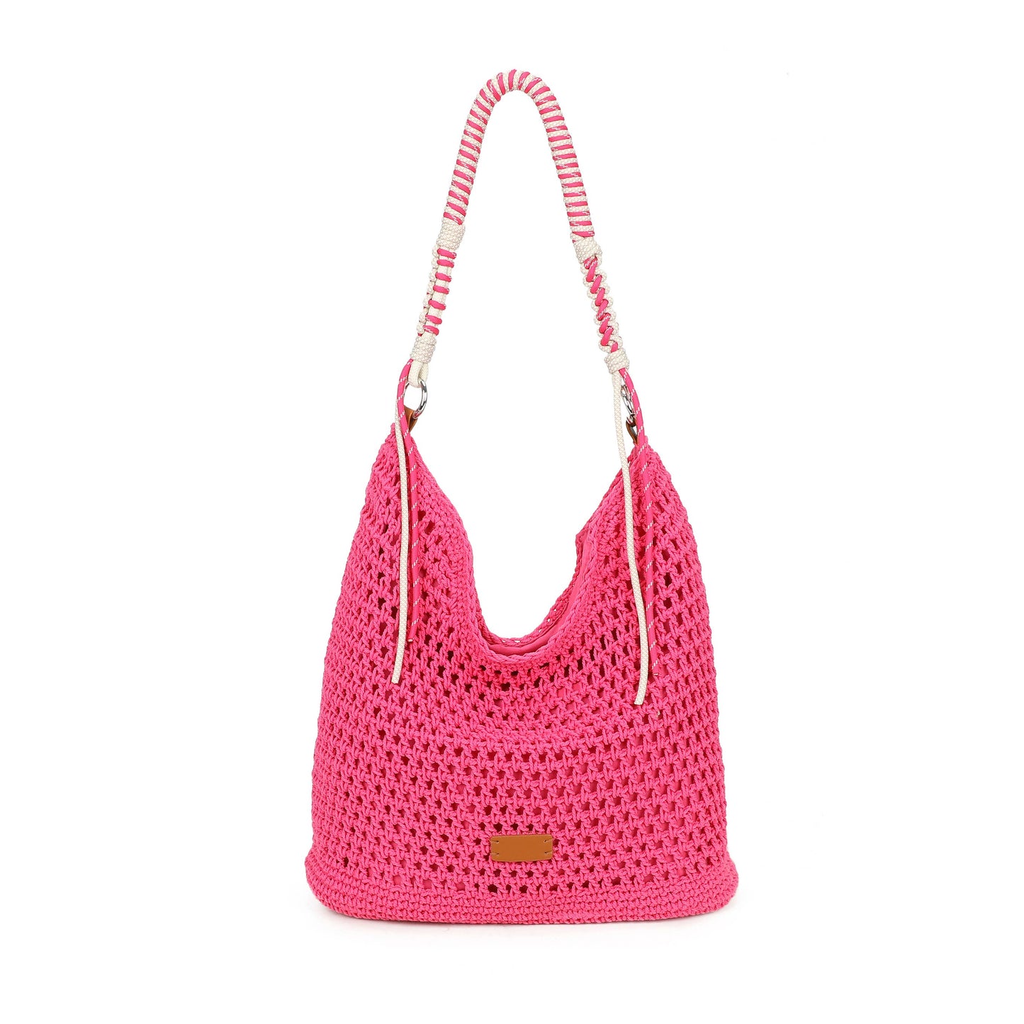 Crochet Hobo Bag with Rope Handle Detail