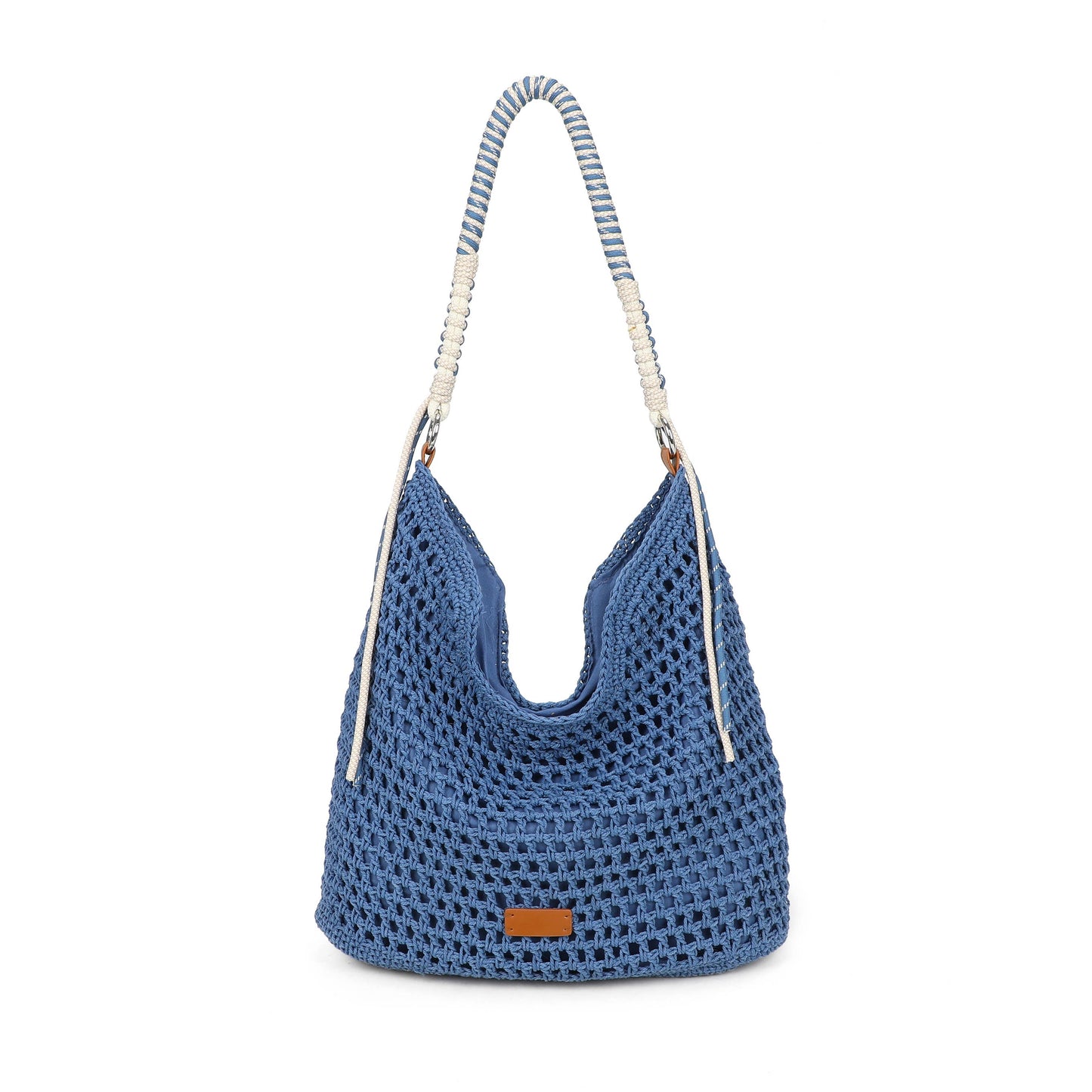 Crochet Hobo Bag with Rope Handle Detail
