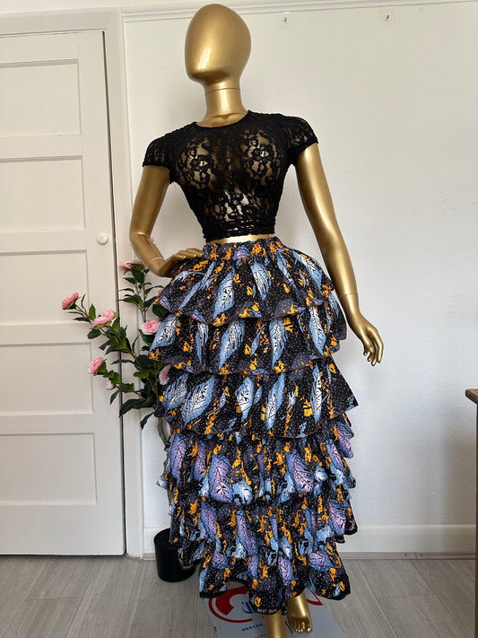 Twilight Feather Maxi Skirt