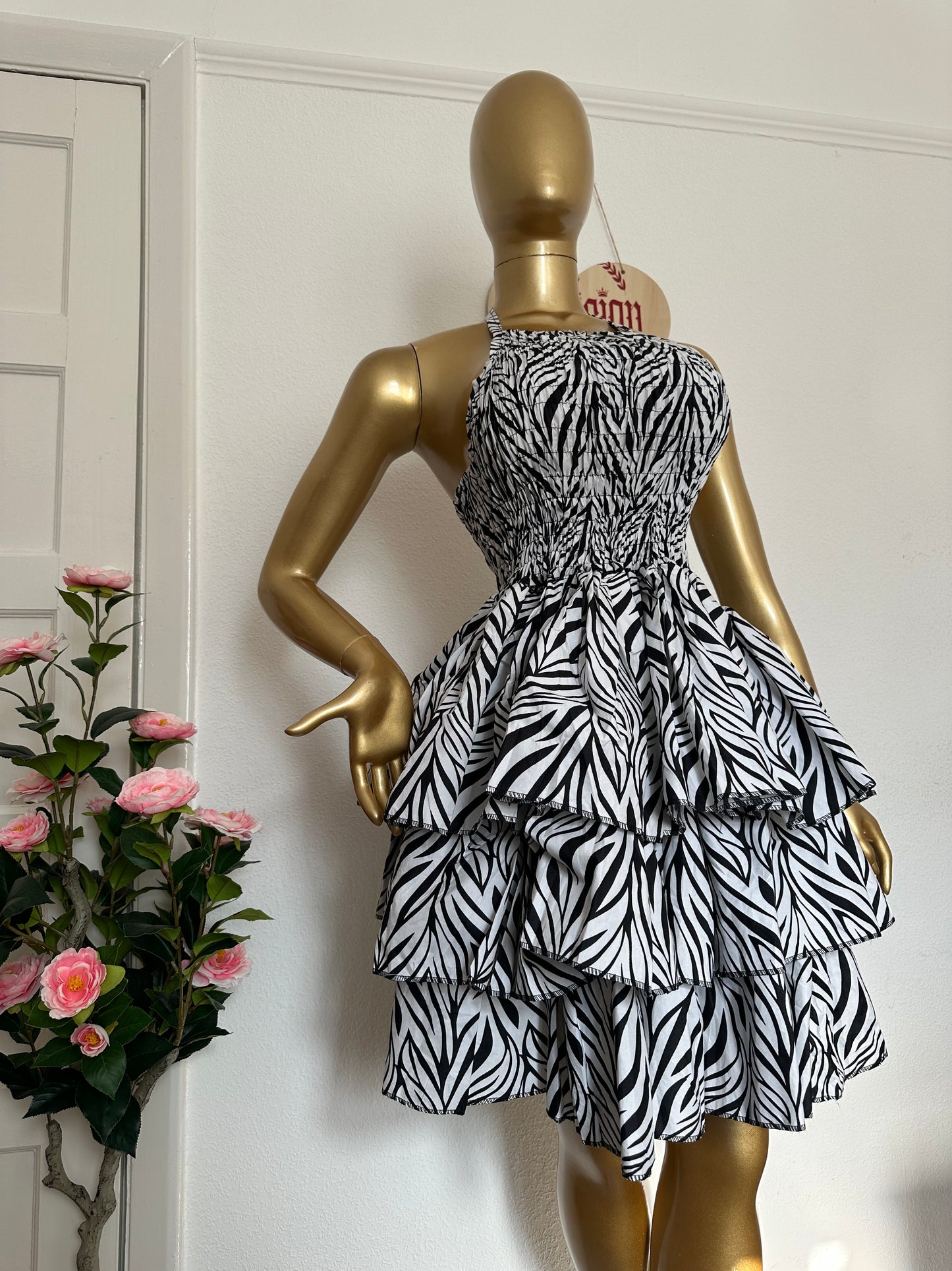 Ada Zebra Tiered Dress