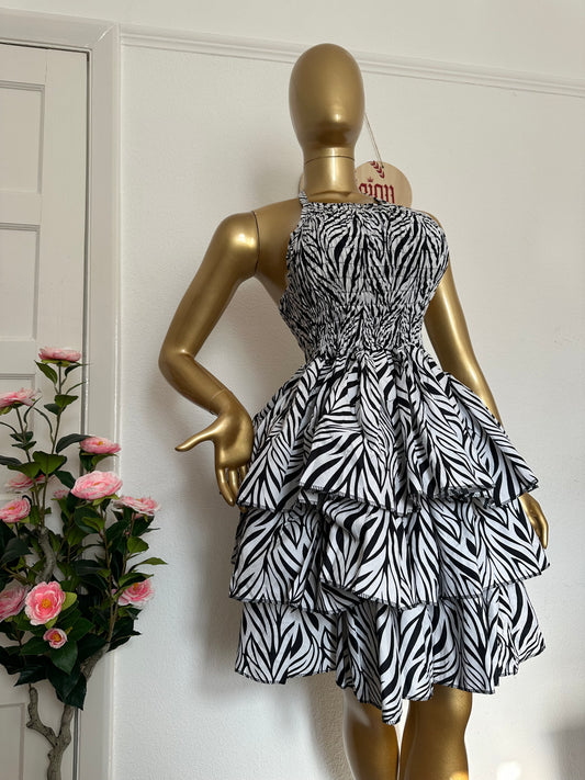 Ada Zebra Tiered Dress