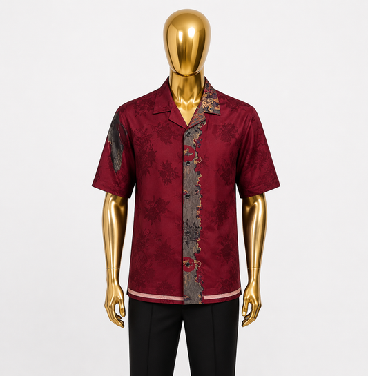Burgundy Luxe Pattern Shirt
