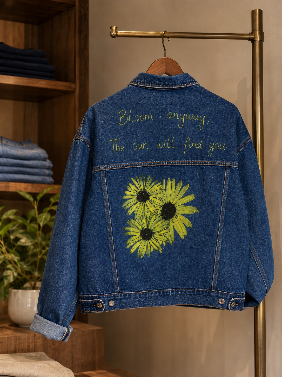 Bloom Hand-Painted Denim Jacket